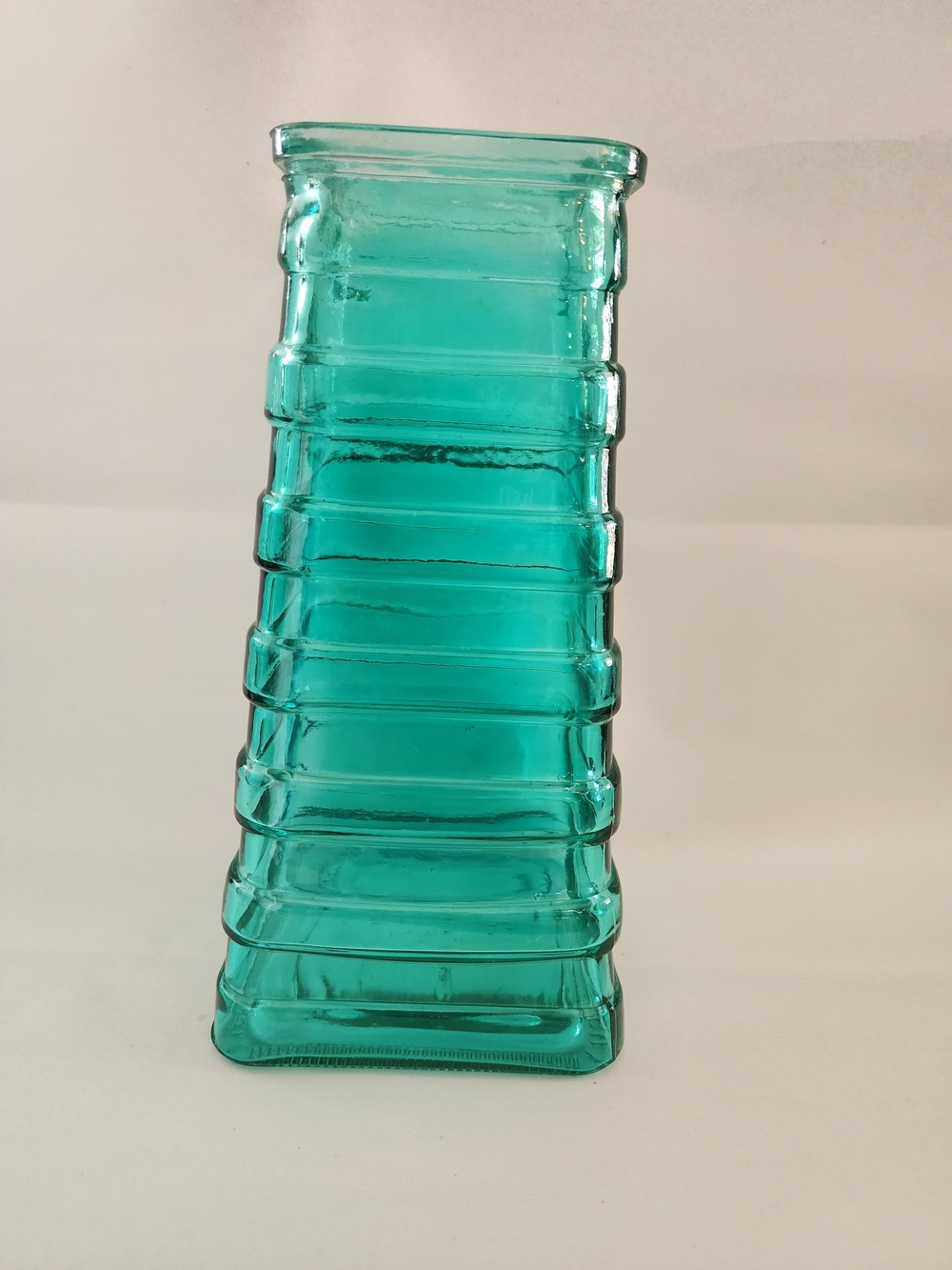 Turquoise Glass Ribbed Vase — Home Accents - Picture 2 of 8